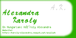 alexandra karoly business card